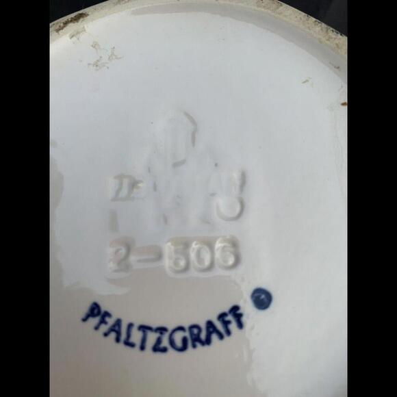 Vintage Pfaltzgraff White Blue Perennial Stoneware Cottage Collection Vase 2-506 - Picture 7 of 11